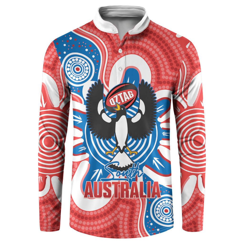 South Australia Oztag Custom Button Sweatshirt SA Piping Shrike Indigenous Art