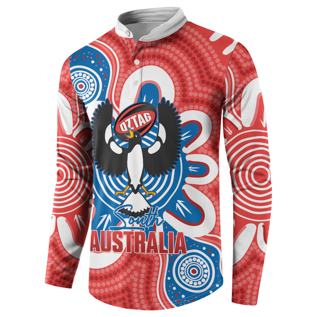 South Australia Oztag Custom Button Sweatshirt SA Piping Shrike Indigenous Art