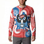South Australia Oztag Custom Button Sweatshirt SA Piping Shrike Indigenous Art