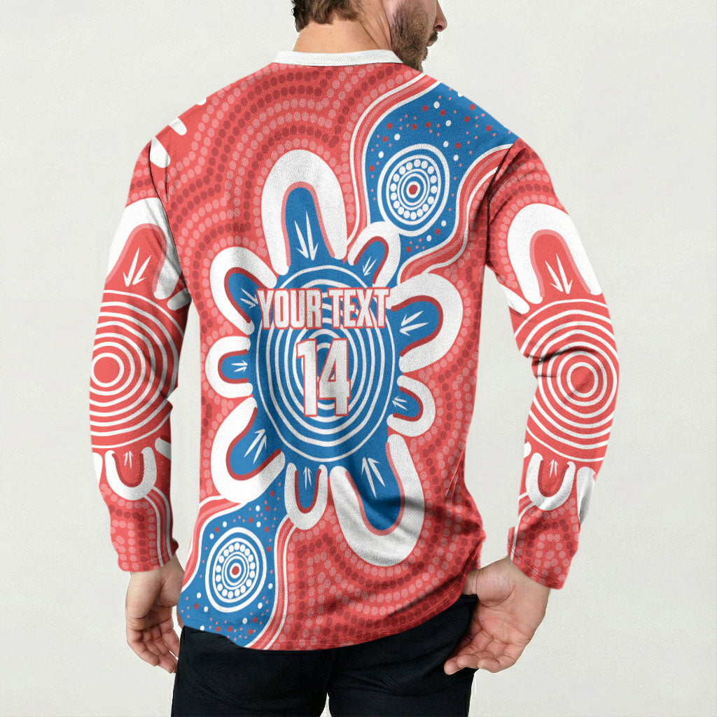 South Australia Oztag Custom Button Sweatshirt SA Piping Shrike Indigenous Art