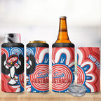 South Australia Oztag Custom 4 in 1 Can Cooler Tumbler SA Piping Shrike Indigenous Art