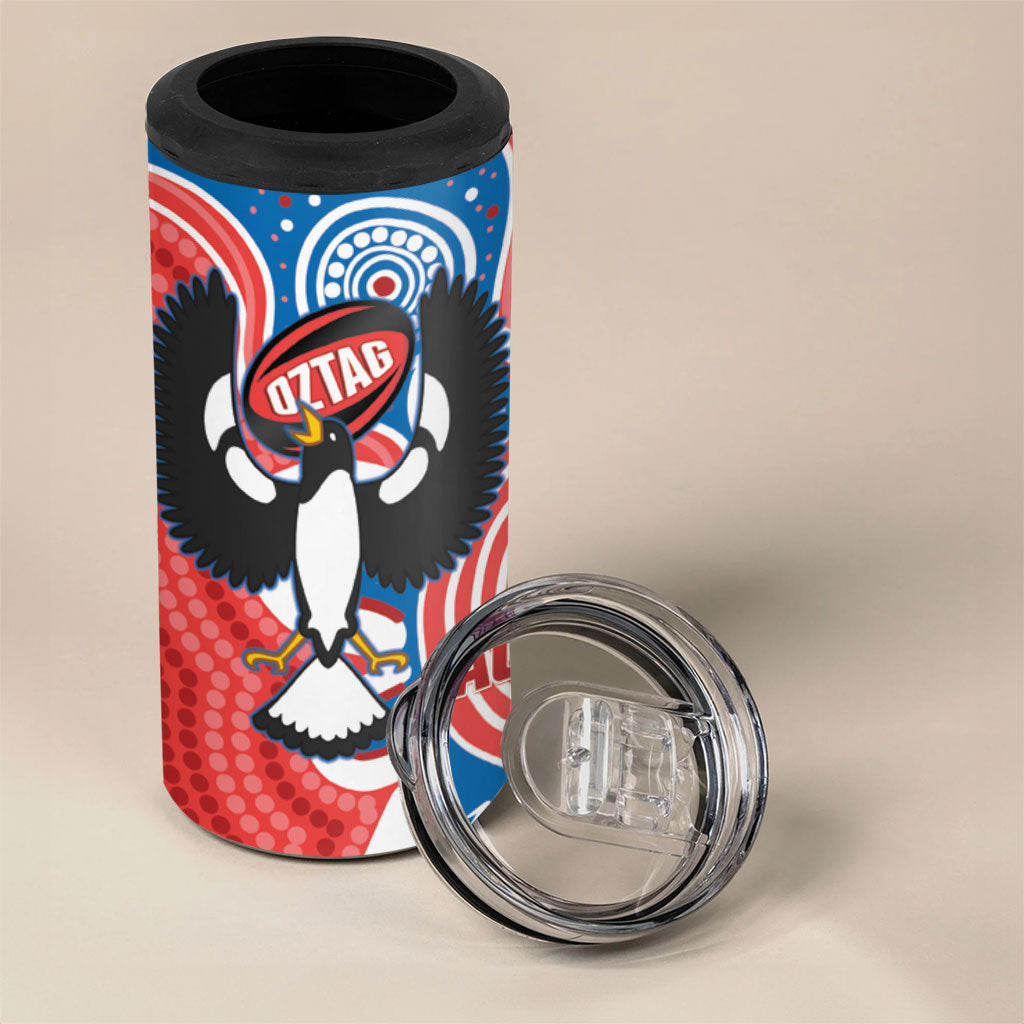 South Australia Oztag Custom 4 in 1 Can Cooler Tumbler SA Piping Shrike Indigenous Art
