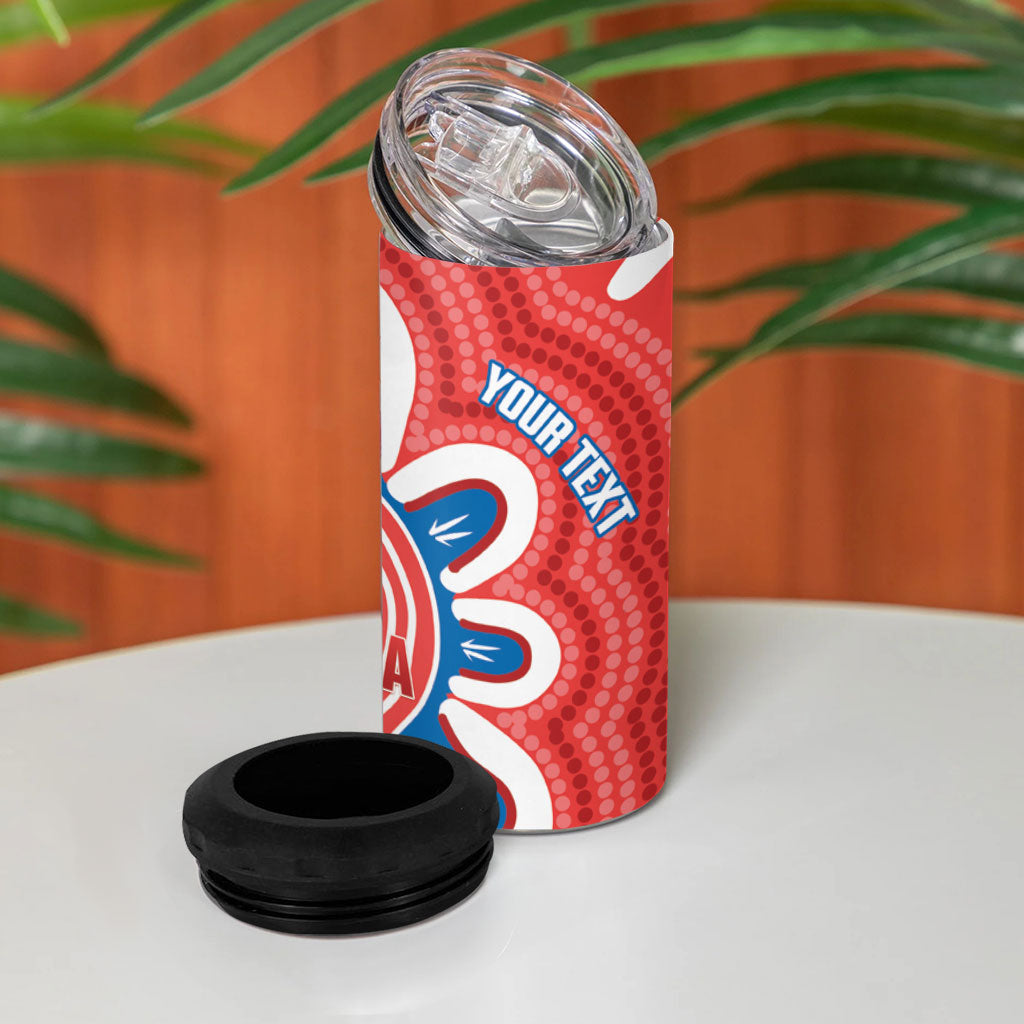 South Australia Oztag Custom 4 in 1 Can Cooler Tumbler SA Piping Shrike Indigenous Art