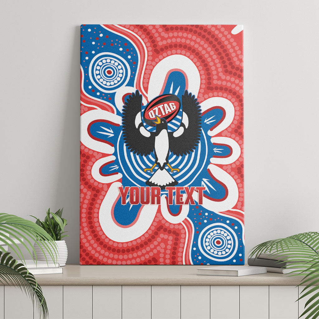 South Australia Oztag Custom Canvas Wall Art SA Piping Shrike Indigenous Art