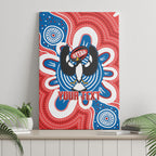 South Australia Oztag Custom Canvas Wall Art SA Piping Shrike Indigenous Art