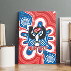 South Australia Oztag Custom Canvas Wall Art SA Piping Shrike Indigenous Art