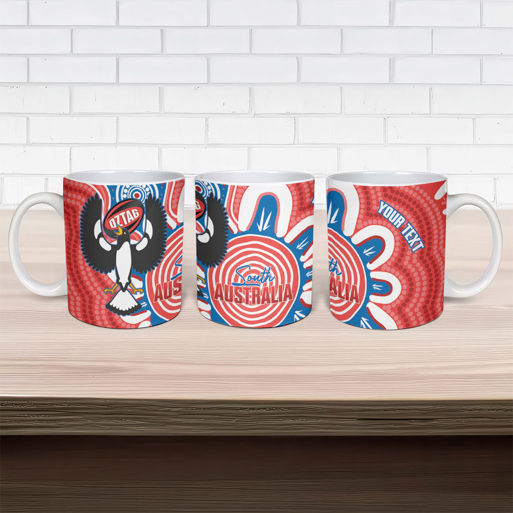 South Australia Oztag Custom Ceramic Mug SA Piping Shrike Indigenous Art