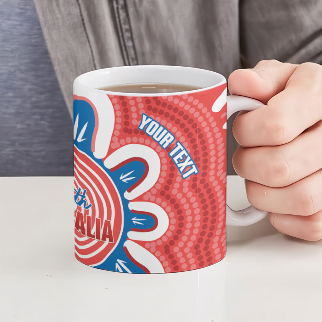 South Australia Oztag Custom Ceramic Mug SA Piping Shrike Indigenous Art