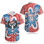 South Australia Oztag Custom Couples Matching Tank Maxi Dress and Hawaiian Shirt SA Piping Shrike Indigenous Art