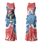 South Australia Oztag Custom Couples Matching Tank Maxi Dress and Hawaiian Shirt SA Piping Shrike Indigenous Art