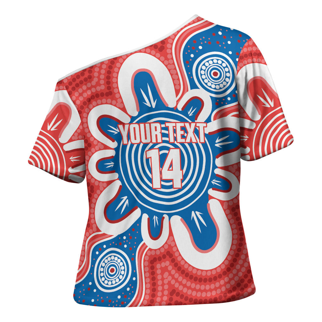 South Australia Oztag Custom Cross Shoulder Shirt SA Piping Shrike Indigenous Art