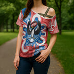 South Australia Oztag Custom Cross Shoulder Shirt SA Piping Shrike Indigenous Art