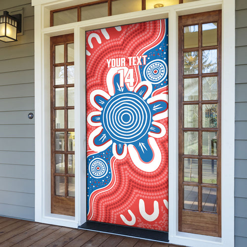 South Australia Oztag Custom Door Cover SA Piping Shrike Indigenous Art