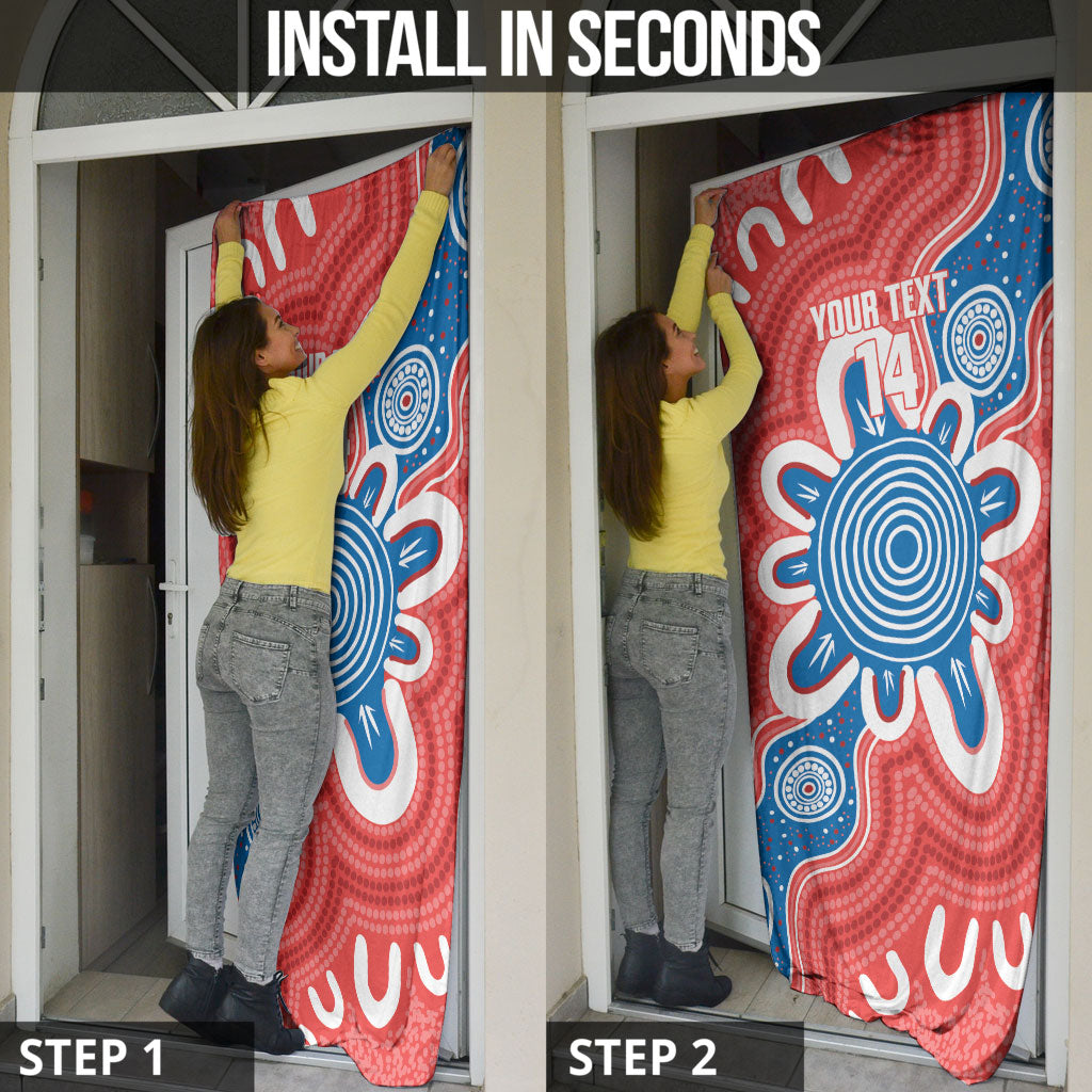 South Australia Oztag Custom Door Cover SA Piping Shrike Indigenous Art