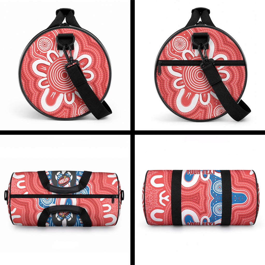 South Australia Oztag Custom Duffle Bag SA Piping Shrike Indigenous Art