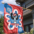 South Australia Oztag Custom Garden Flag SA Piping Shrike Indigenous Art
