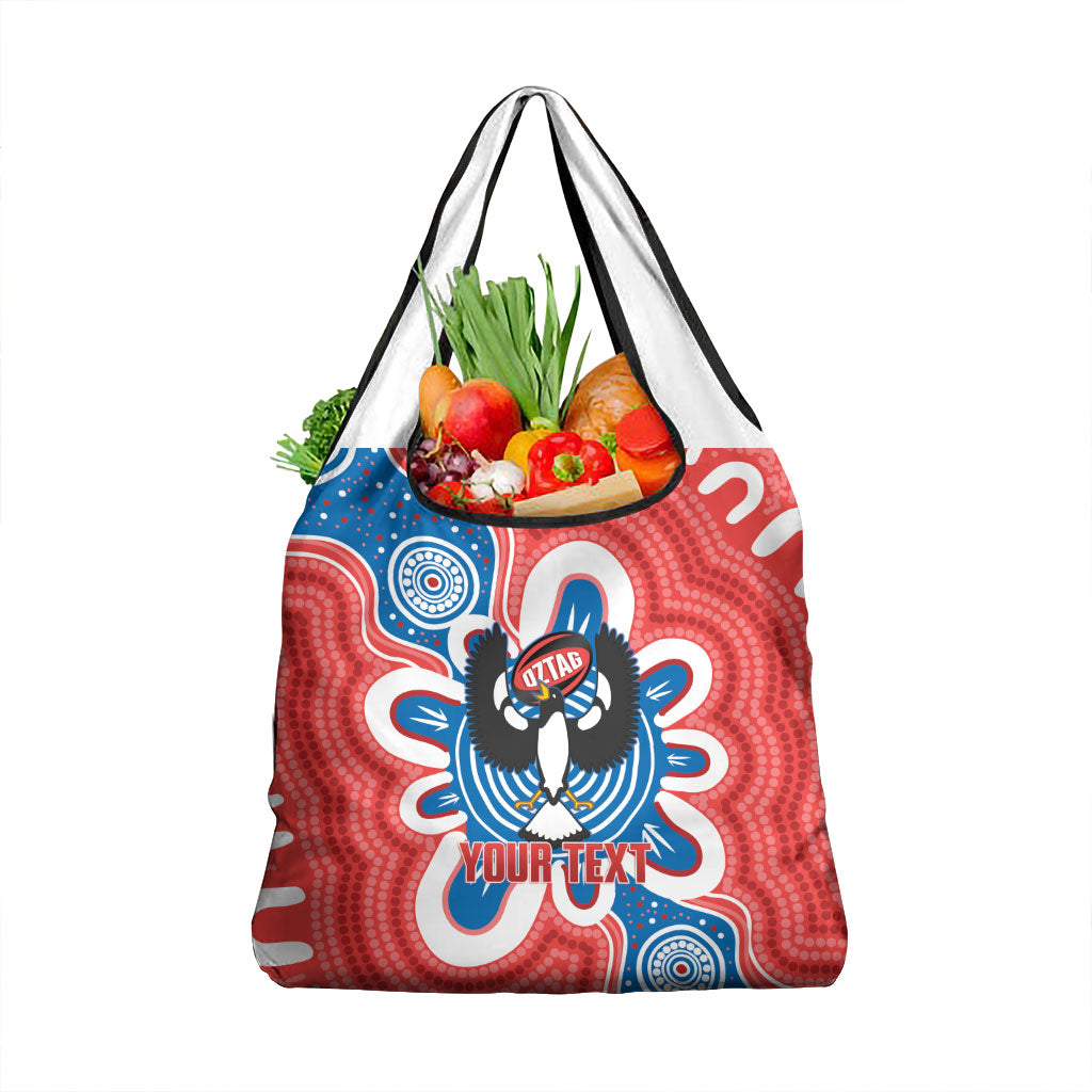 South Australia Oztag Custom Grocery Bag SA Piping Shrike Indigenous Art