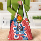 South Australia Oztag Custom Grocery Bag SA Piping Shrike Indigenous Art