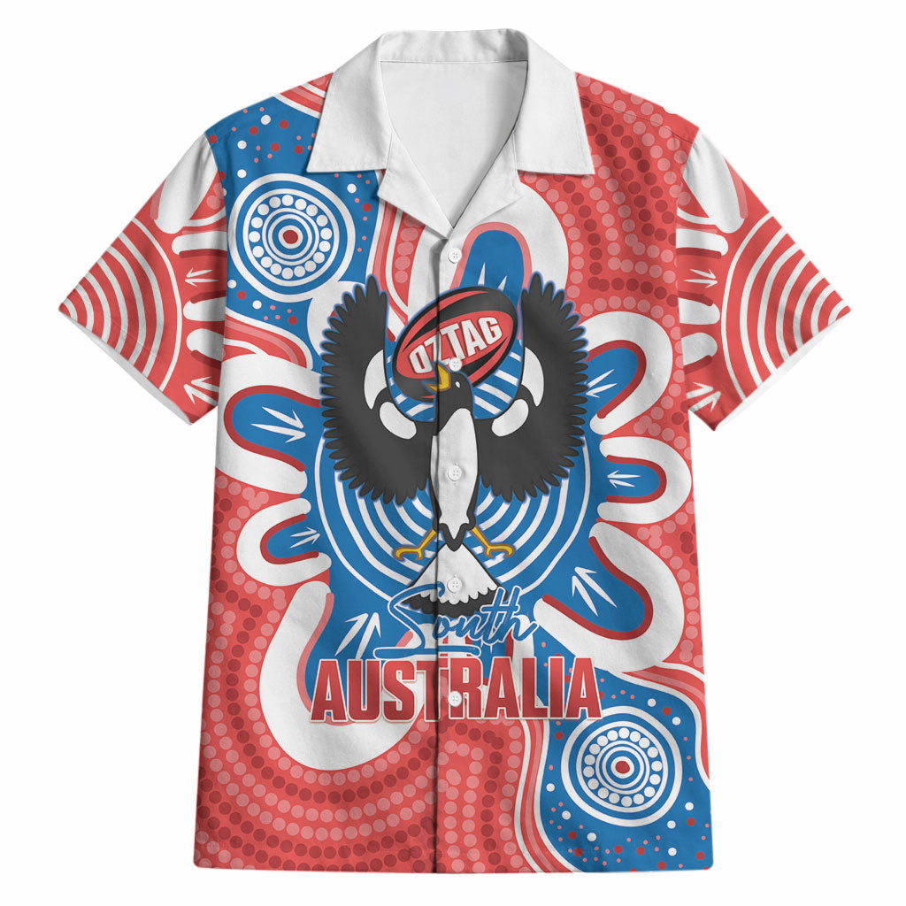 South Australia Oztag Custom Hawaiian Shirt SA Piping Shrike Indigenous Art
