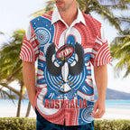 South Australia Oztag Custom Hawaiian Shirt SA Piping Shrike Indigenous Art