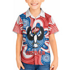 South Australia Oztag Custom Hawaiian Shirt SA Piping Shrike Indigenous Art