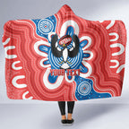 South Australia Oztag Custom Hooded Blanket SA Piping Shrike Indigenous Art