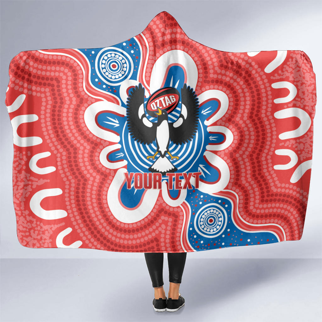 South Australia Oztag Custom Hooded Blanket SA Piping Shrike Indigenous Art