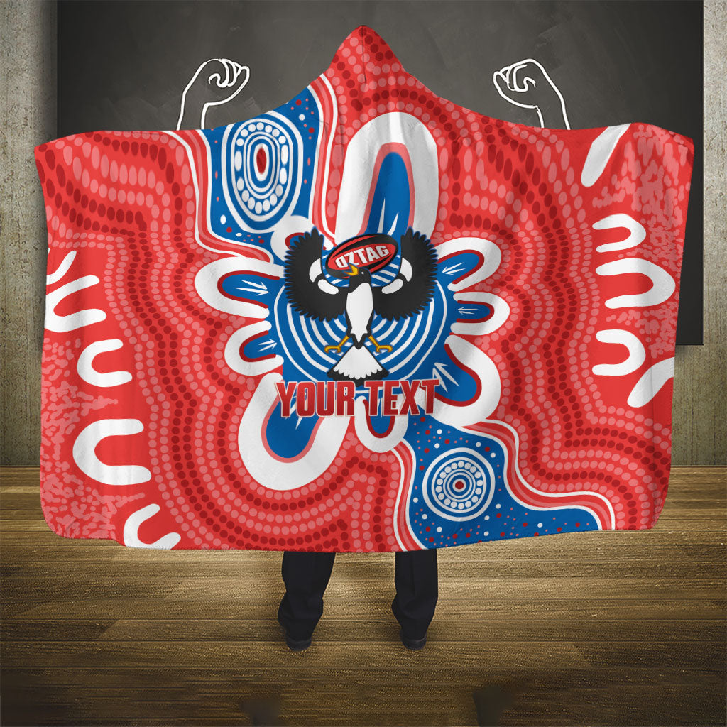 South Australia Oztag Custom Hooded Blanket SA Piping Shrike Indigenous Art