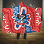 South Australia Oztag Custom Hooded Blanket SA Piping Shrike Indigenous Art