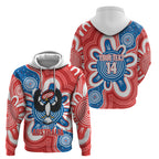 South Australia Oztag Custom Hoodie SA Piping Shrike Indigenous Art