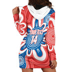 South Australia Oztag Custom Hoodie Dress SA Piping Shrike Indigenous Art