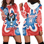 South Australia Oztag Custom Hoodie Dress SA Piping Shrike Indigenous Art