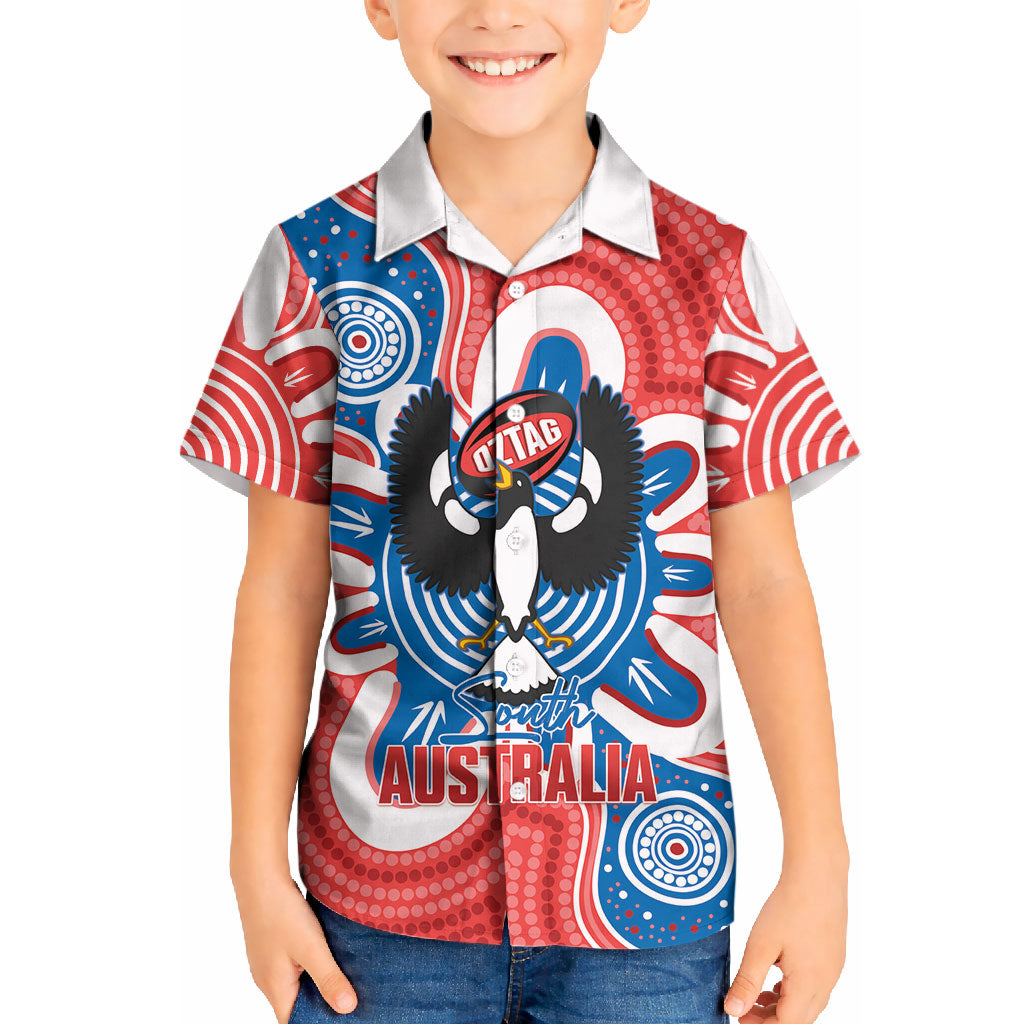 South Australia Oztag Custom Kid Hawaiian Shirt SA Piping Shrike Indigenous Art