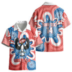 South Australia Oztag Custom Kid Hawaiian Shirt SA Piping Shrike Indigenous Art