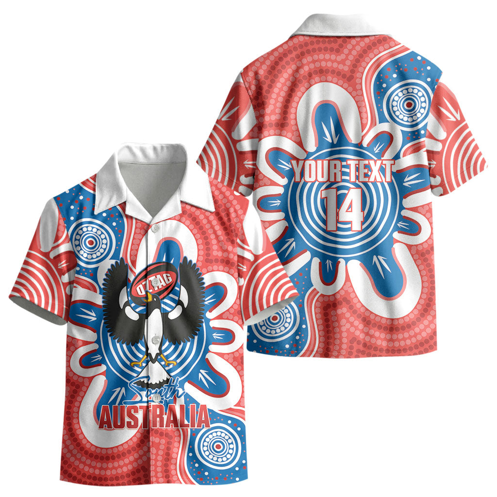 South Australia Oztag Custom Kid Hawaiian Shirt SA Piping Shrike Indigenous Art
