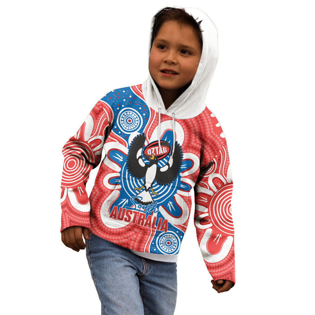 South Australia Oztag Custom Kid Hoodie SA Piping Shrike Indigenous Art