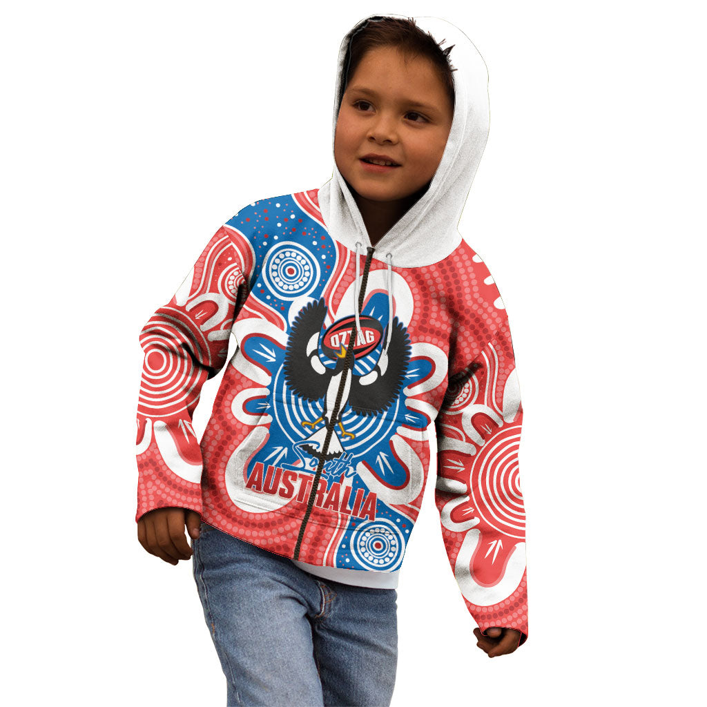 South Australia Oztag Custom Kid Hoodie SA Piping Shrike Indigenous Art