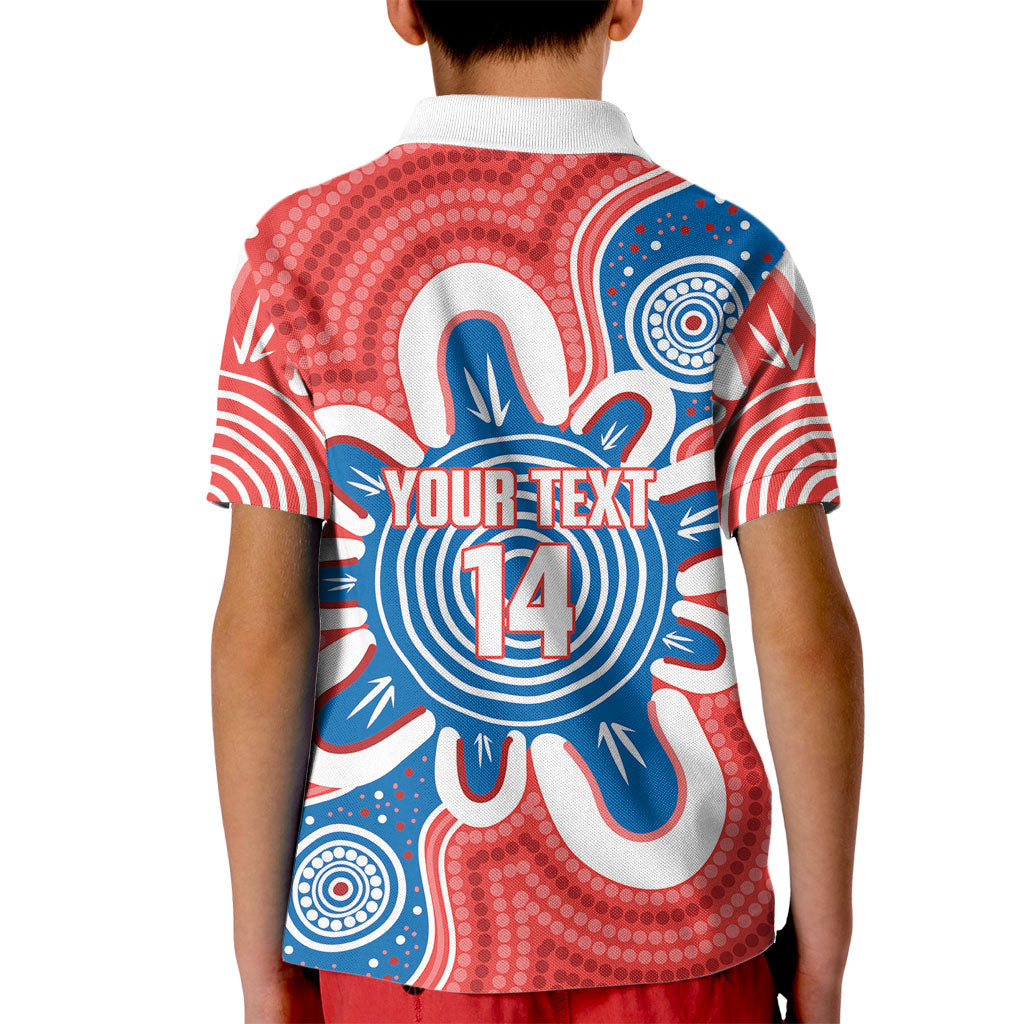 South Australia Oztag Custom Kid Polo Shirt SA Piping Shrike Indigenous Art