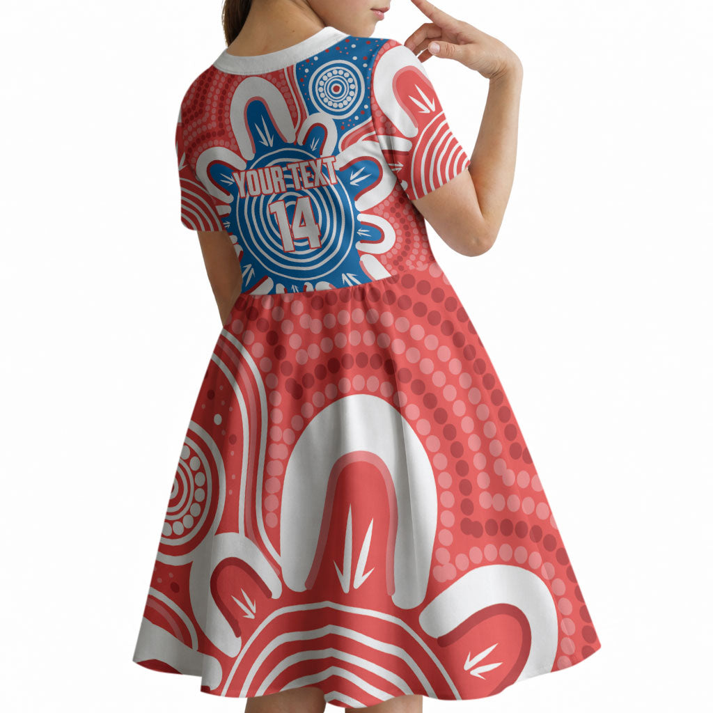 South Australia Oztag Custom Kid Short Sleeve Dress SA Piping Shrike Indigenous Art