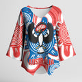 South Australia Oztag Custom Kimono Sleeve Blouse SA Piping Shrike Indigenous Art