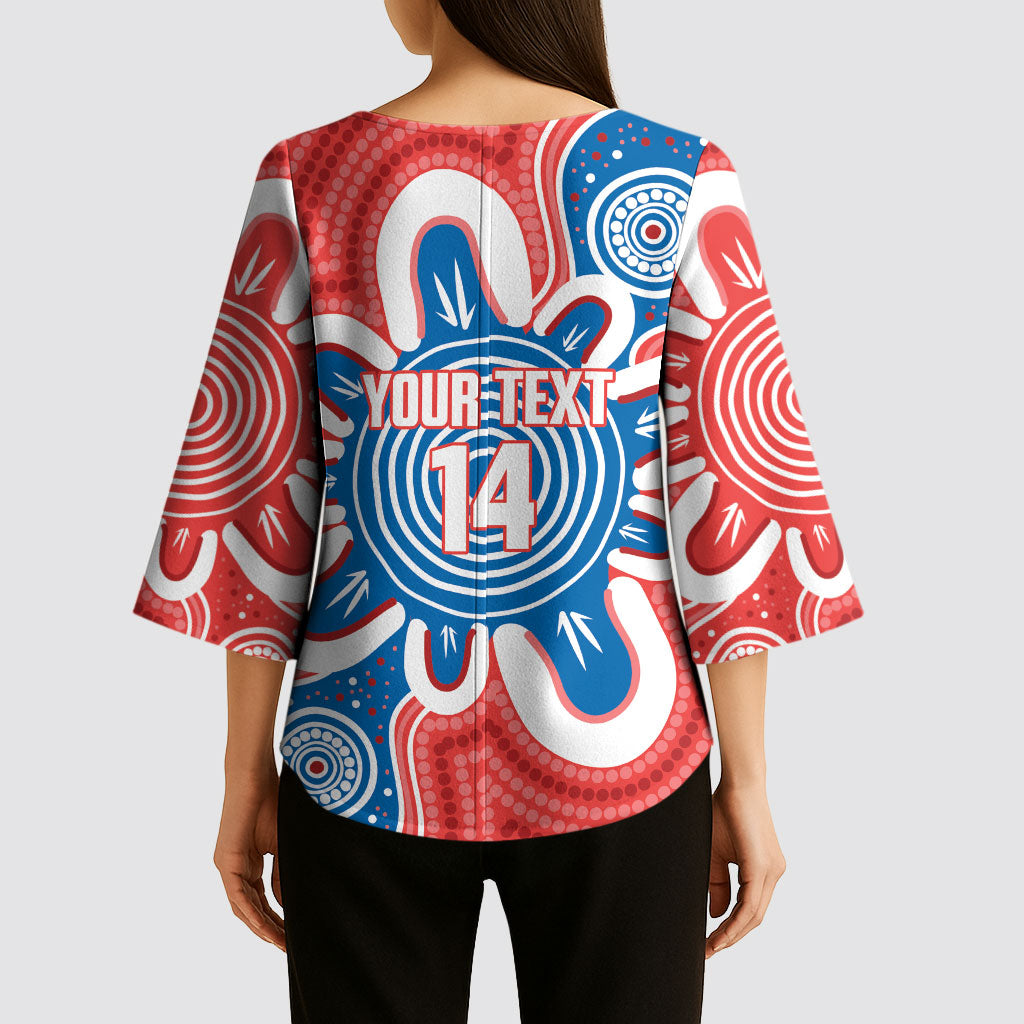 South Australia Oztag Custom Kimono Sleeve Blouse SA Piping Shrike Indigenous Art