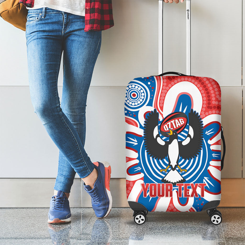 South Australia Oztag Custom Luggage Cover SA Piping Shrike Indigenous Art