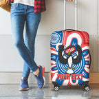 South Australia Oztag Custom Luggage Cover SA Piping Shrike Indigenous Art
