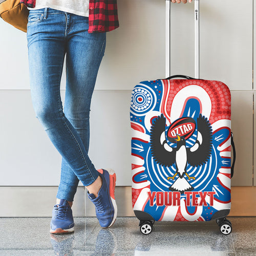 South Australia Oztag Custom Luggage Cover SA Piping Shrike Indigenous Art