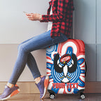 South Australia Oztag Custom Luggage Cover SA Piping Shrike Indigenous Art