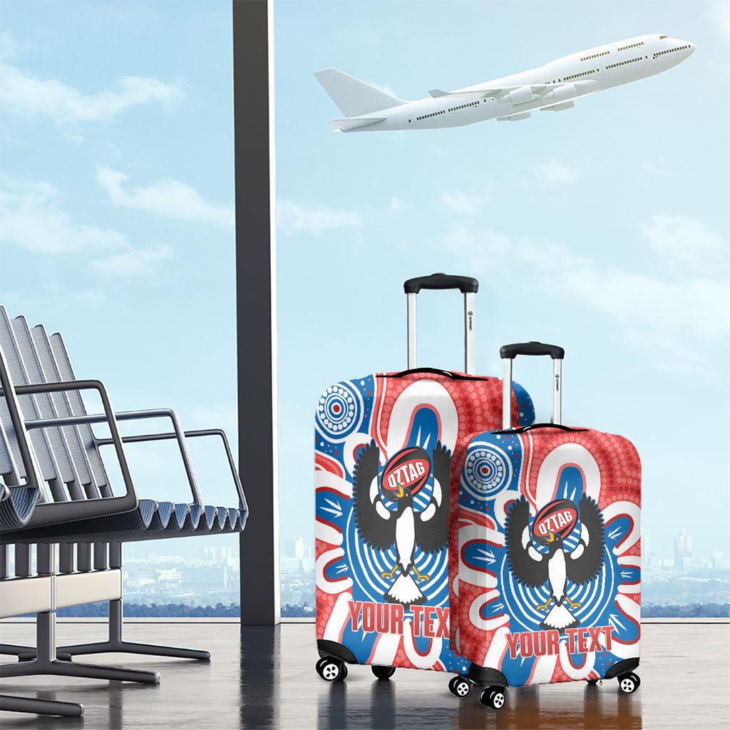 South Australia Oztag Custom Luggage Cover SA Piping Shrike Indigenous Art