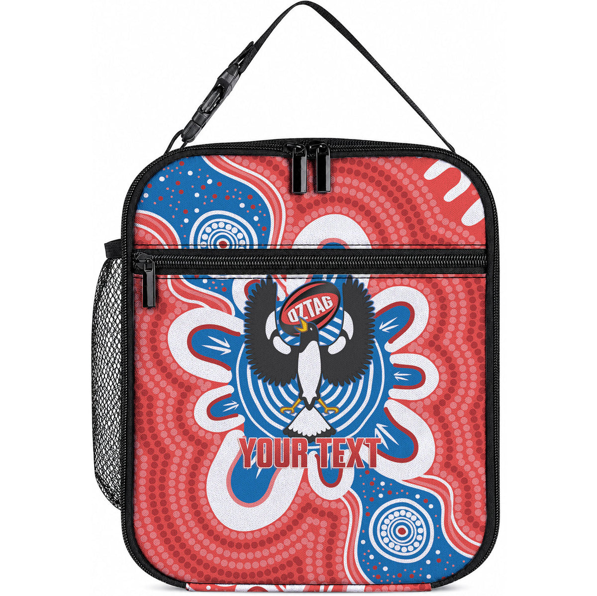 South Australia Oztag Custom Lunch Bag SA Piping Shrike Indigenous Art