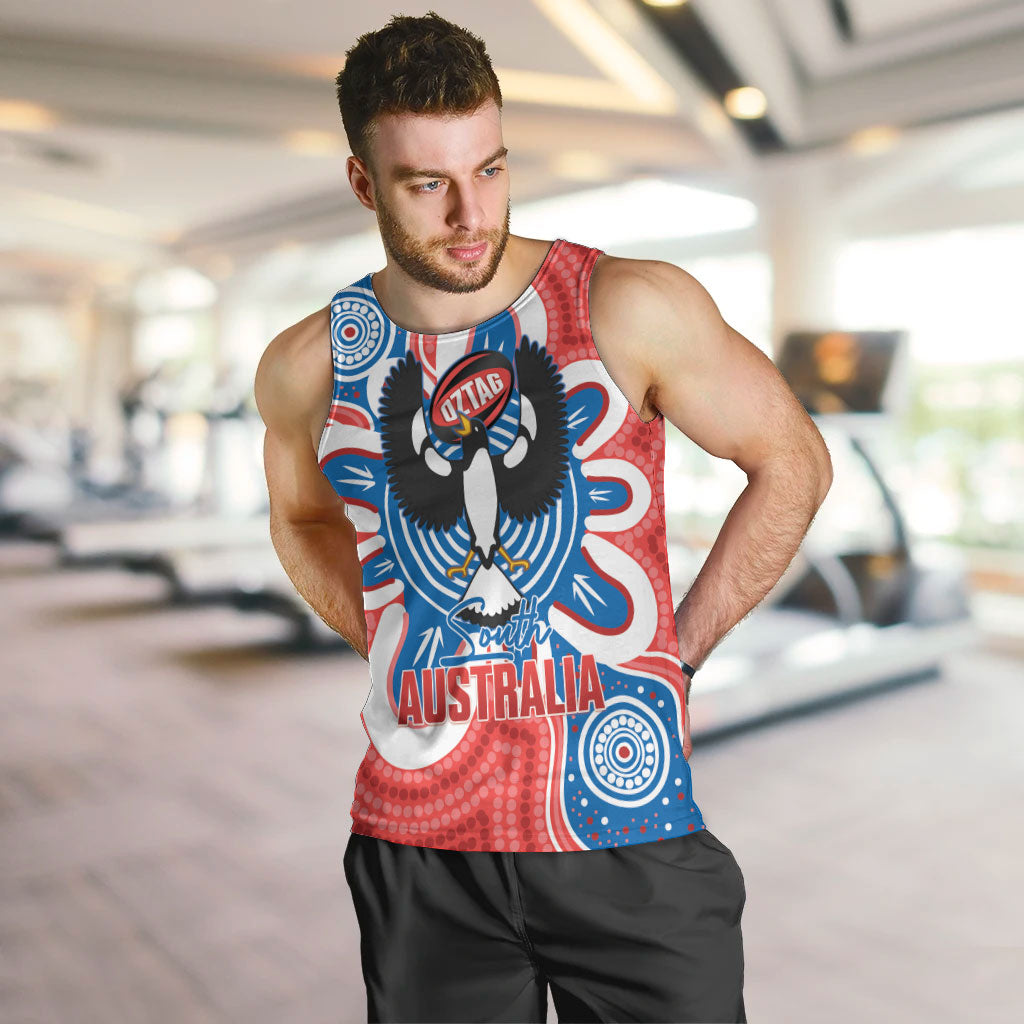 South Australia Oztag Custom Men Tank Top SA Piping Shrike Indigenous Art