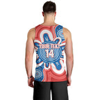 South Australia Oztag Custom Men Tank Top SA Piping Shrike Indigenous Art