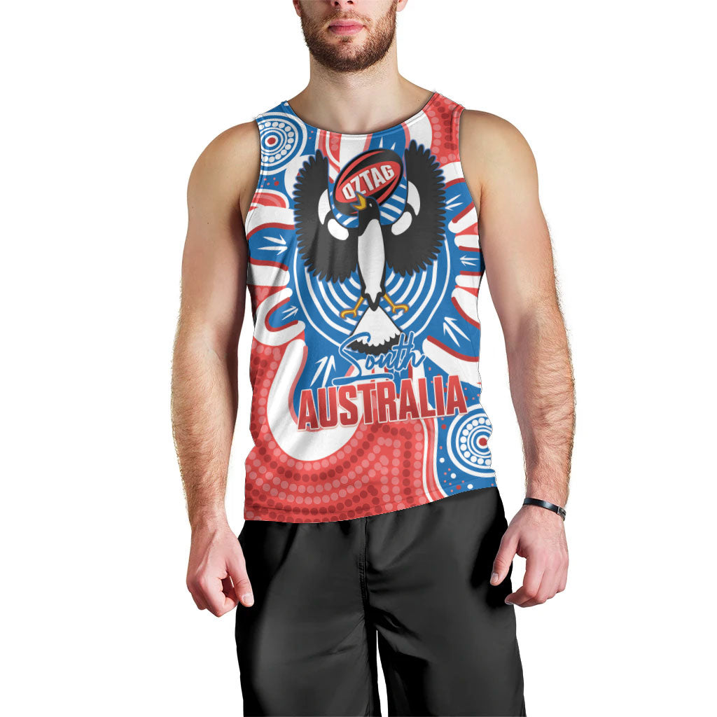 South Australia Oztag Custom Men Tank Top SA Piping Shrike Indigenous Art